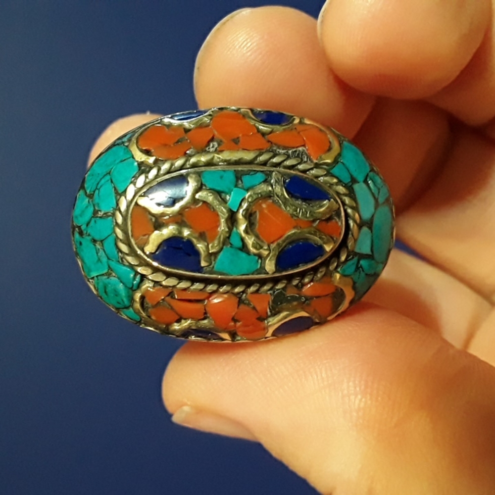 Boho silver ring. Size 10.